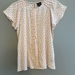 Pink polka dot blouse